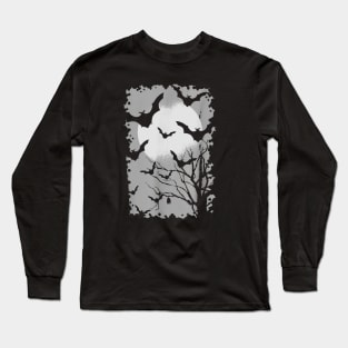 Bats Lover Gift Shirt Goth Graphic Halloween Costume Long Sleeve T-Shirt